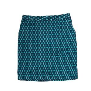 Tommy Hilfiger Navy‎ Blue Teal Cotton Blend Preppy Straight Pencil Skirt 2